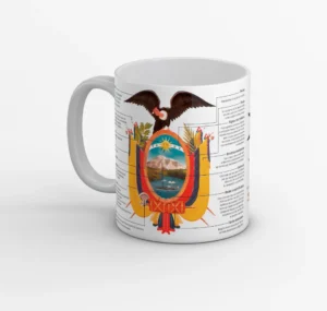 Taza de Cerámica Sublimada Bandera de Ecuador